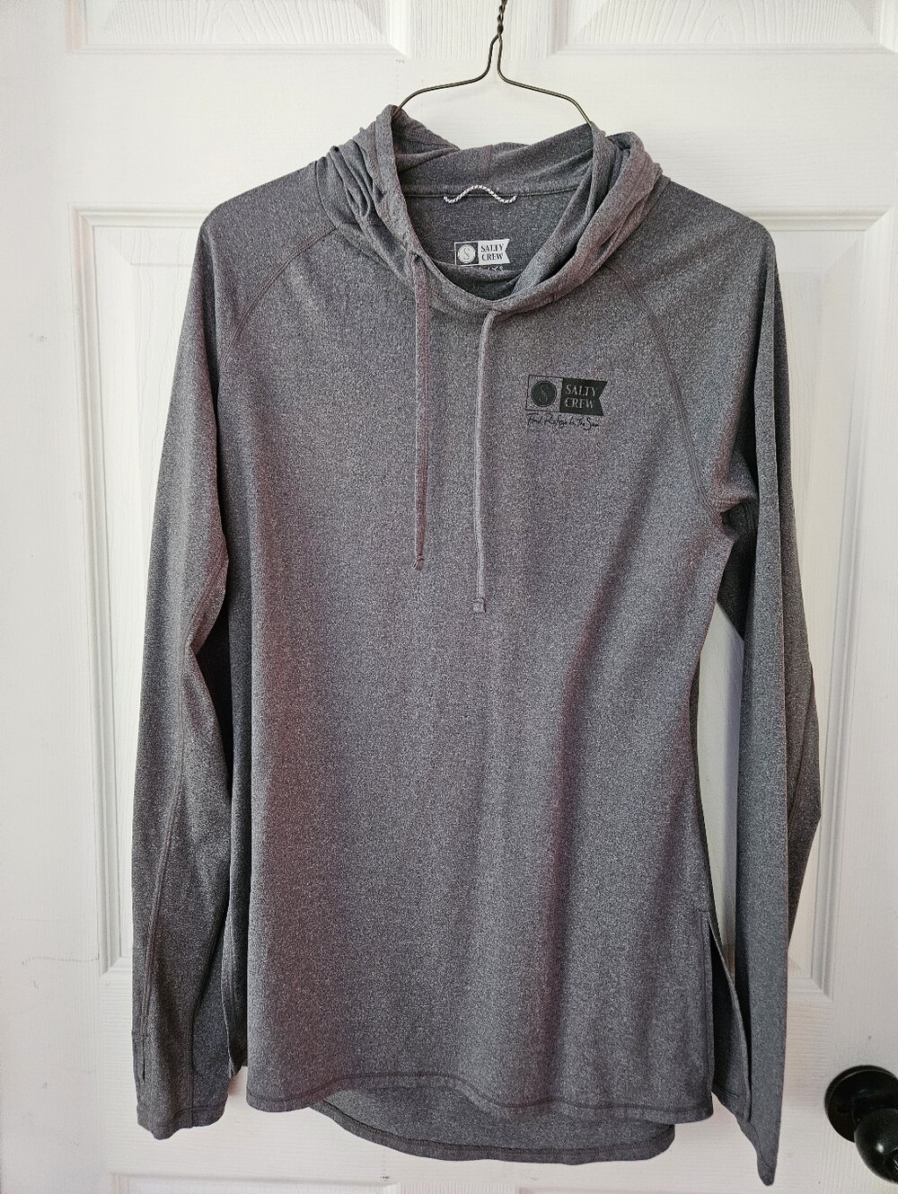 Salty Crew Charcoal Gray Hooded Performance Pullover